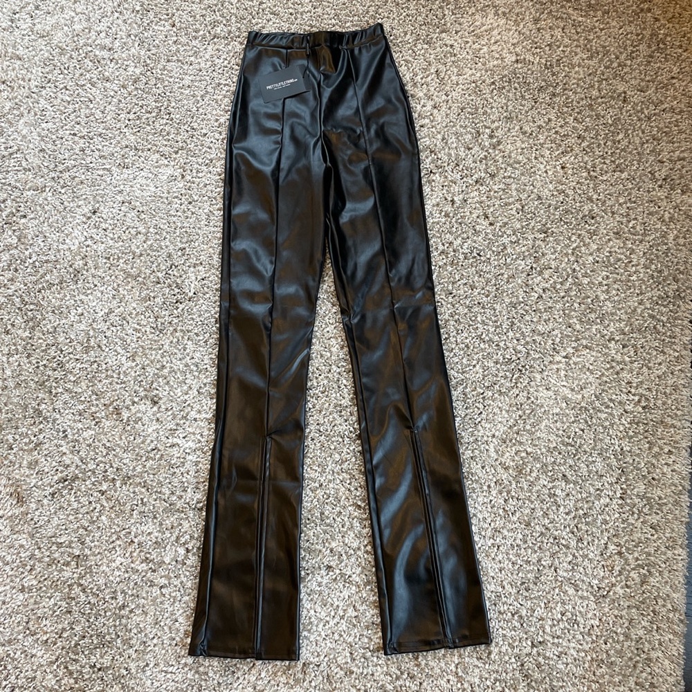 Faux leather pants